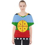 Flag Of The Mapuches V-Neck Dolman Drape Top