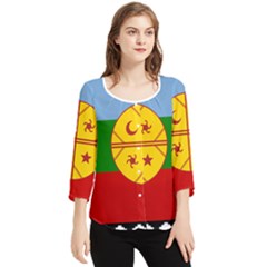 Chiffon Quarter Sleeve Blouse 
