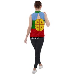 Mock Neck Chiffon Sleeveless Top 