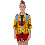 Flag Of The Mapuches Open Front Chiffon Kimono