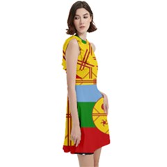 Cocktail Party Halter Sleeveless Dress With Pockets 