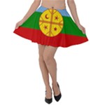 Flag Of The Mapuches Velvet Skater Skirt