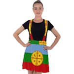 Flag Of The Mapuches Velvet Suspender Skater Skirt