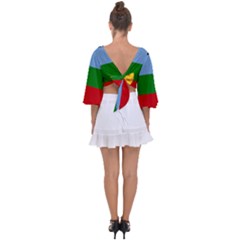 Tie Back Butterfly Sleeve Chiffon Top 