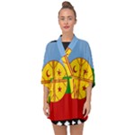 Flag Of The Mapuches Half Sleeve Chiffon Kimono