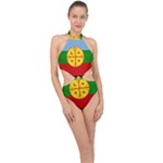 Flag Of The Mapuches Halter Side Cut Swimsuit