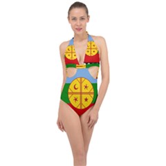 Halter Front Plunge Swimsuit 