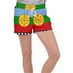 Flag Of The Mapuches Women s Velour Lounge Shorts