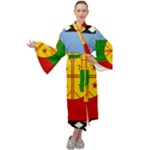 Flag Of The Mapuches Maxi Velvet Kimono