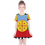 Flag Of The Mapuches Kids  Simple Cotton Dress