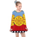 Flag Of The Mapuches Kids  Long Sleeve Dress