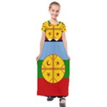 Flag Of The Mapuches Kids  Short Sleeve Maxi Dress