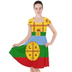 Flag Of The Mapuches Cap Sleeve Midi Dress