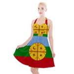 Flag Of The Mapuches Halter Party Swing Dress 