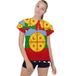 Flag Of The Mapuches Ruffle Collar Chiffon Blouse