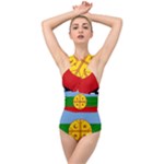 Flag Of The Mapuches Cross Front Low Back Swimsuit