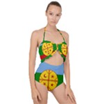 Flag Of The Mapuches Scallop Top Cut Out Swimsuit