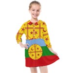 Flag Of The Mapuches Kids  Quarter Sleeve Shirt Dress
