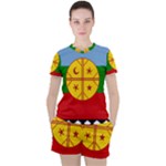 Flag Of The Mapuches Women s T-Shirt and Shorts Set