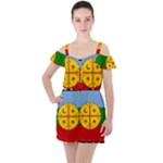 Flag Of The Mapuches Ruffle Cut Out Chiffon Playsuit