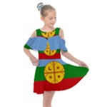Flag Of The Mapuches Kids  Shoulder Cutout Chiffon Dress