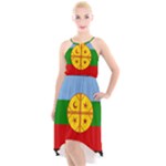 Flag Of The Mapuches High-Low Halter Chiffon Dress 