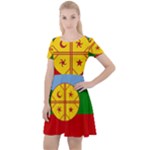 Flag Of The Mapuches Cap Sleeve Velour Dress 