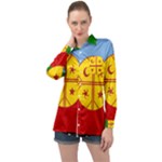 Flag Of The Mapuches Long Sleeve Satin Shirt