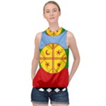 Flag Of The Mapuches High Neck Satin Top