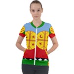 Flag Of The Mapuches Short Sleeve Zip Up Jacket