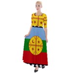 Flag Of The Mapuches Half Sleeves Maxi Dress