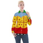 Flag Of The Mapuches Women s Long Sleeve Pocket Shirt