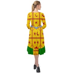 Ruffle End Midi Chiffon Dress 