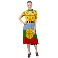 Keyhole Neckline Chiffon Dress 