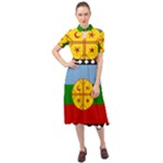 Flag Of The Mapuches Keyhole Neckline Chiffon Dress