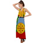 Flag Of The Mapuches V-Neck Chiffon Maxi Dress