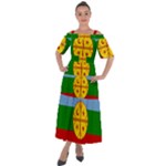 Flag Of The Mapuches Shoulder Straps Boho Maxi Dress 