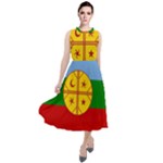Flag Of The Mapuches Round Neck Boho Dress