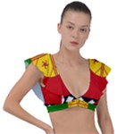 Flag Of The Mapuches Plunge Frill Sleeve Bikini Top