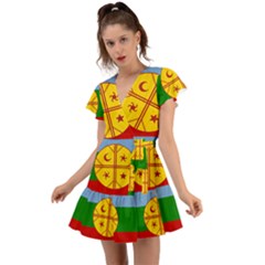 Flutter Sleeve Wrap Dress 