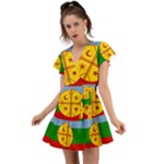 Flag Of The Mapuches Flutter Sleeve Wrap Dress