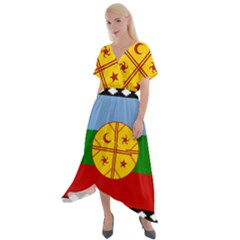 Cross Front Sharkbite Hem Maxi Dress 