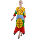 Flag Of The Mapuches Quarter Sleeve Wrap Front Maxi Dress