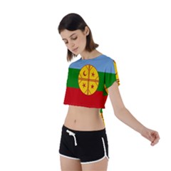 Tie Back Short Sleeve Crop T-Shirt 