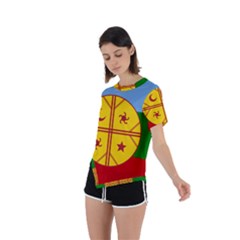 Asymmetrical Short Sleeve Sports T-Shirt 