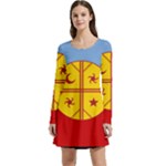 Flag Of The Mapuches Long Sleeve Velour Skater Dress