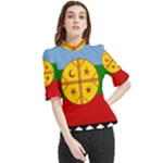 Flag Of The Mapuches Frill Neck Blouse