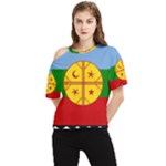 Flag Of The Mapuches One Shoulder Cut Out T-Shirt