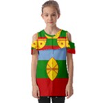 Flag Of The Mapuches Fold Over Open Sleeve Top