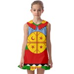 Flag Of The Mapuches Kids  Pilgrim Collar Ruffle Hem Dress